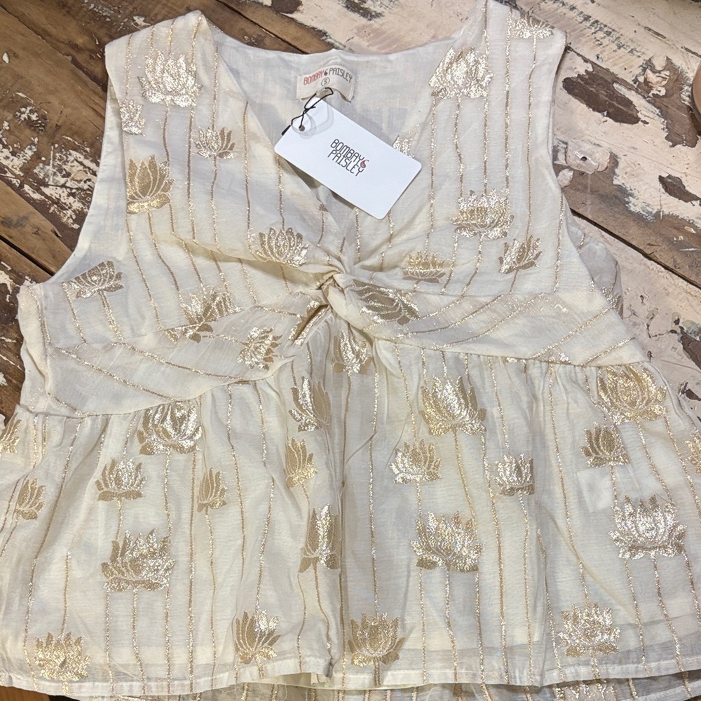 Bombay Elegant Cream and Gold Blouse